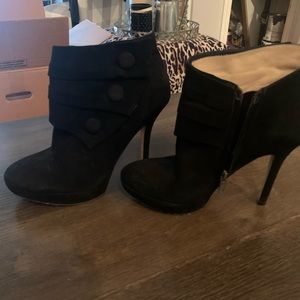 Suede black booties